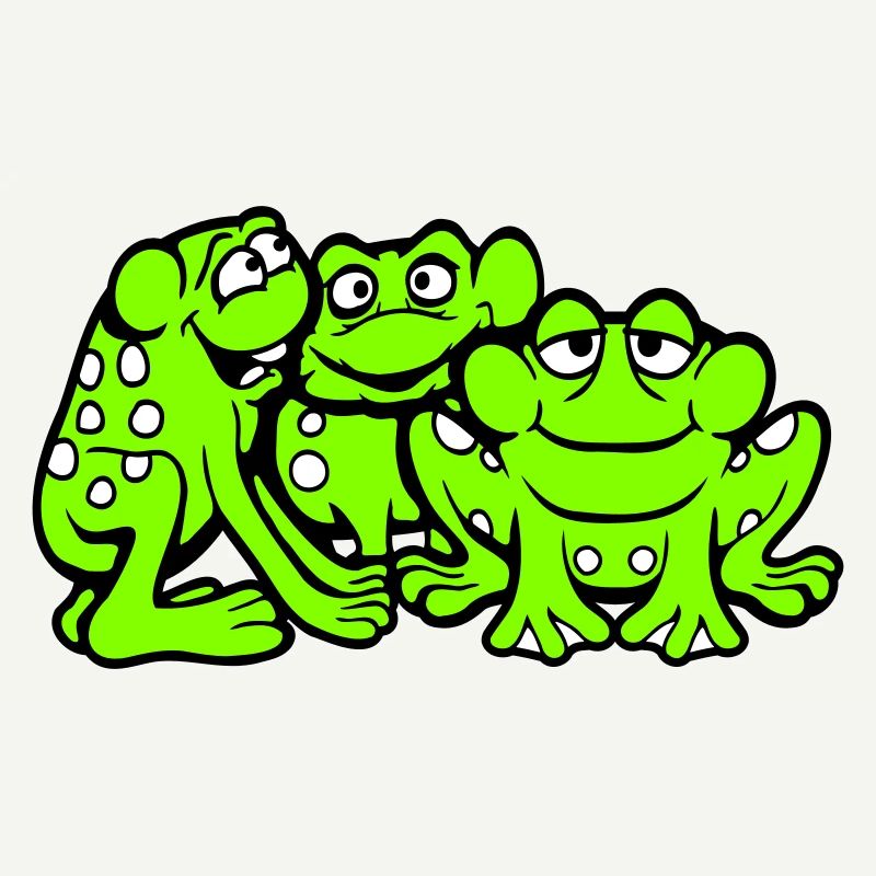 3 Frogs Team Toad Friends Cool Crew Funny Cute