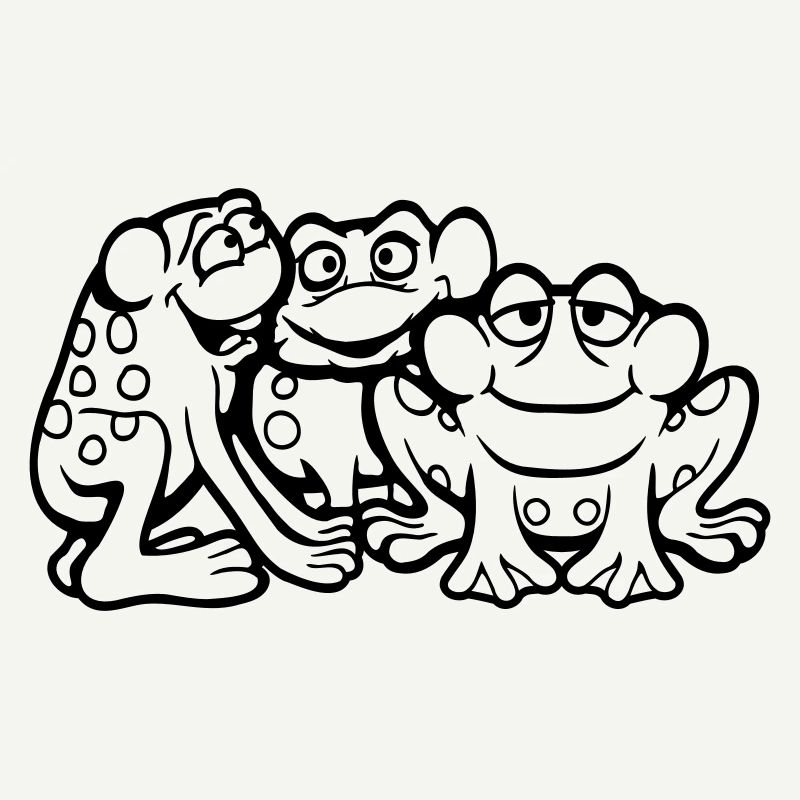 3 Frogs Team Toad Friends Cool Crew Funny Cute