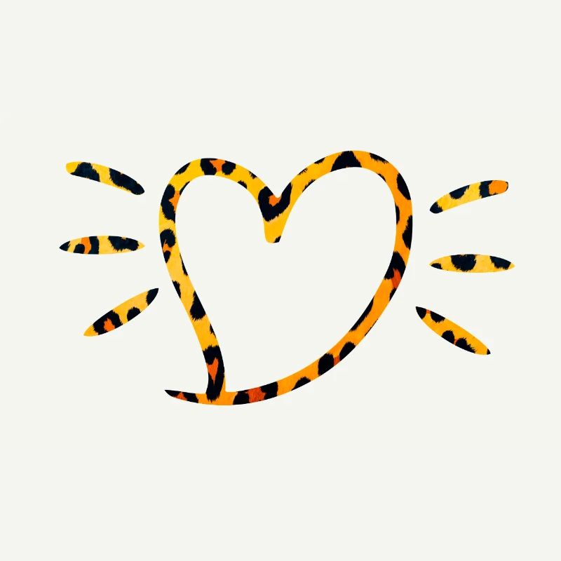 Leopard Heart with Sun Rays