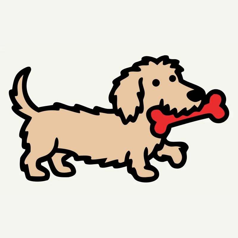 Terrier Doodle Knochen Comic