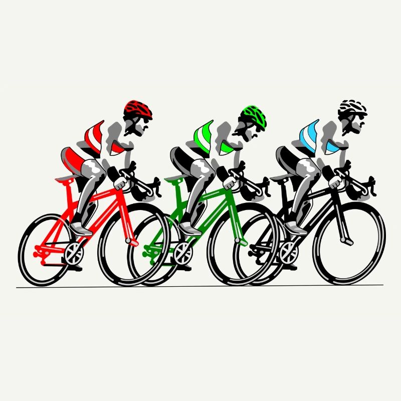 Three cyclists on the move