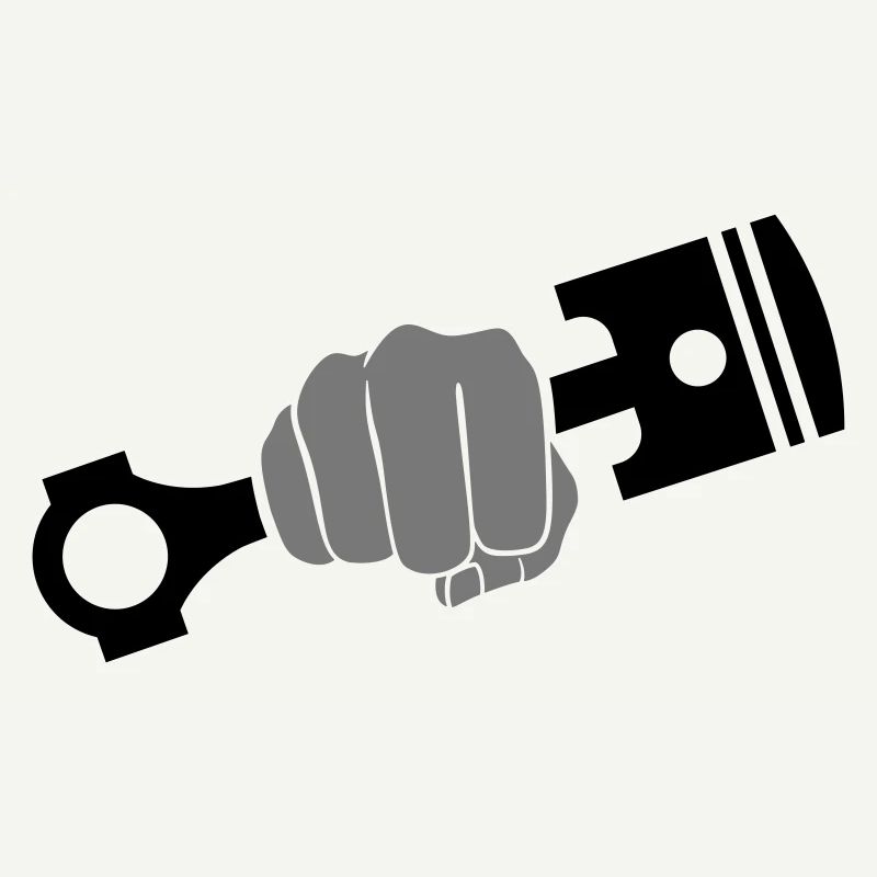 Fist holds engine piston