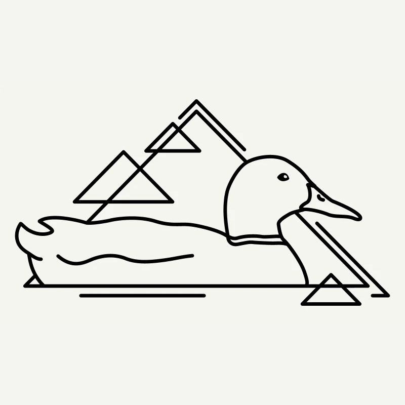 Floating duck in geometric design
