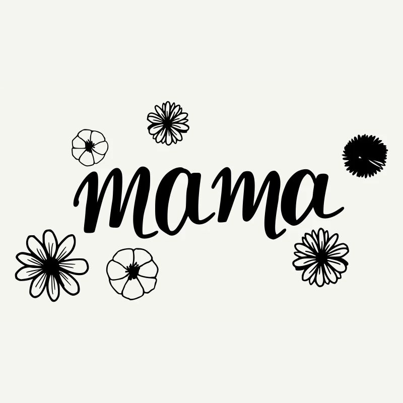 Maman dans le champ de fleurs