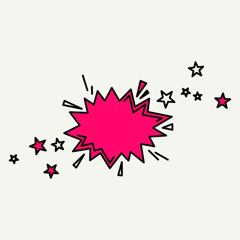 Comic element in black and pink