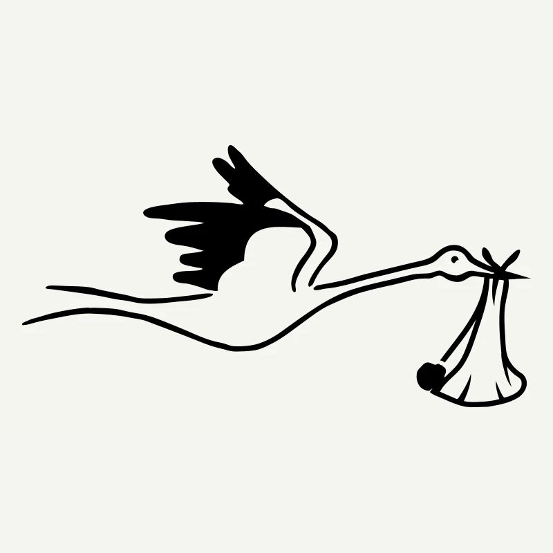 Cigogne avec bébé