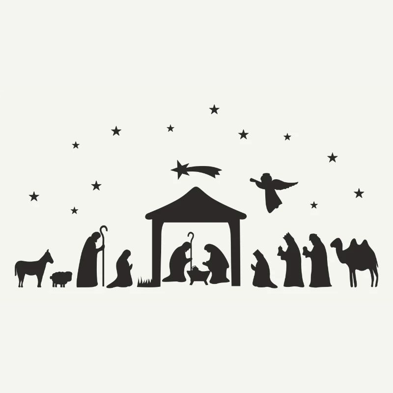 Weihnachtskrippe Silhouette Krippenszene