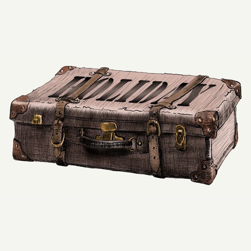 Adventure suitcase with explorer design