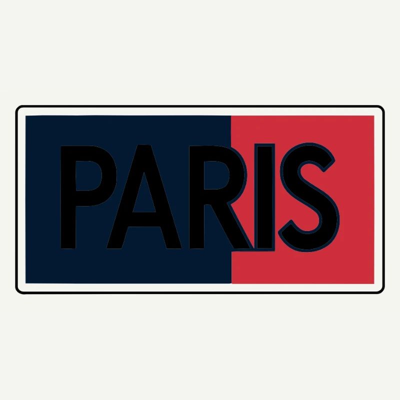 Pariser Flagge Split-Typografie