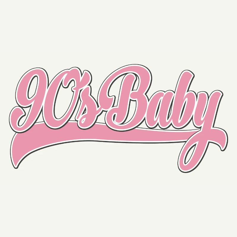 Script rétro rose bébé des années 90