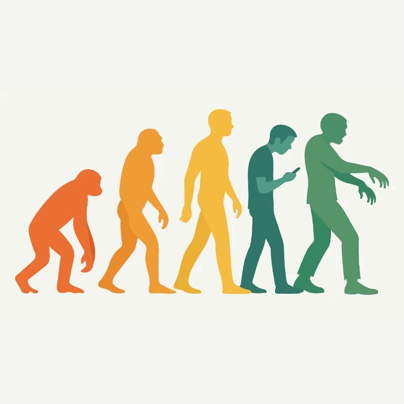 Evolution Silhouette Farbverlauf