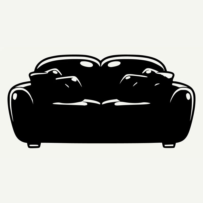 Sofa Couch Silhouette Chill Vektor