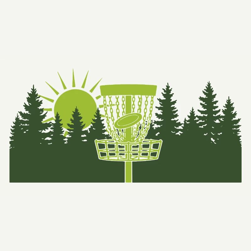 Disc Golf Lever de soleil dans la scène forestière