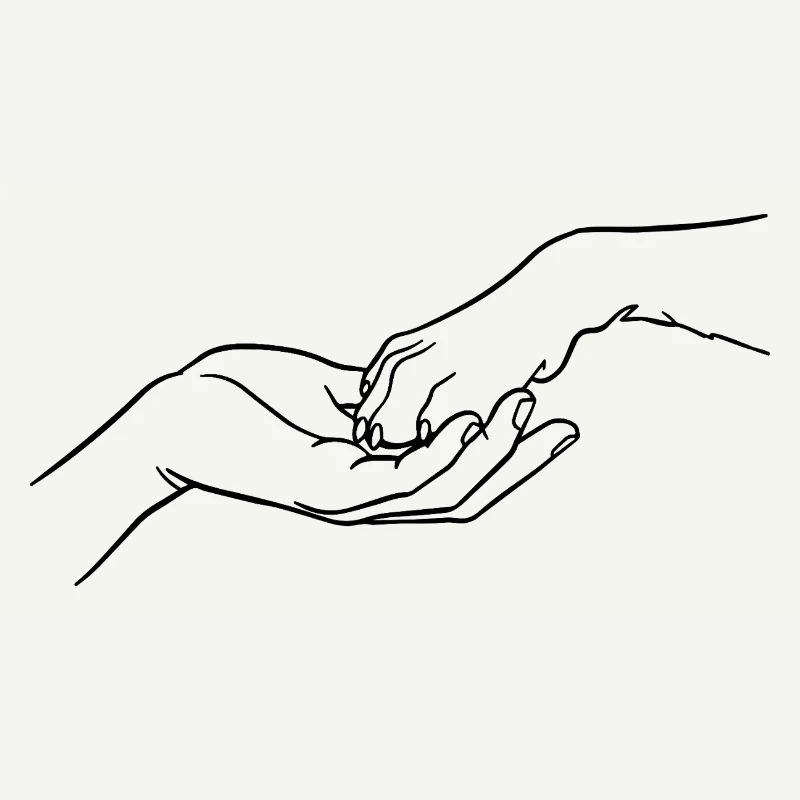 « Éternellement connectés » (patte en main)