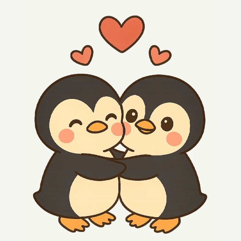 Pinguin Paar Liebe