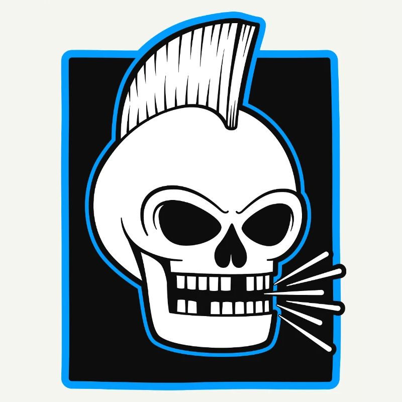 Skull Mohawk Punk Graphic