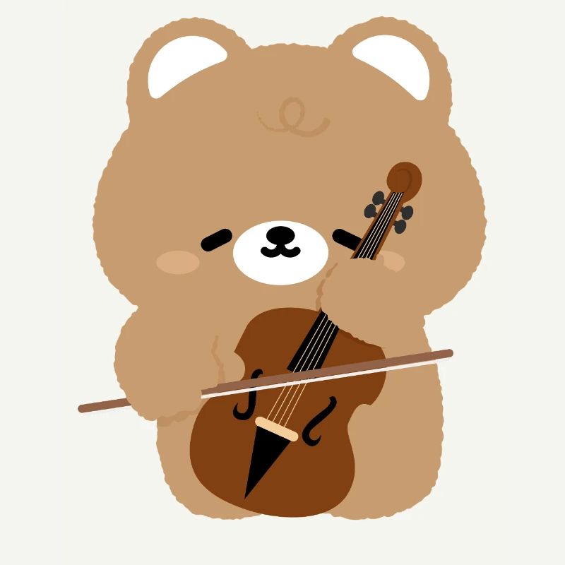 Bear Cello Charm