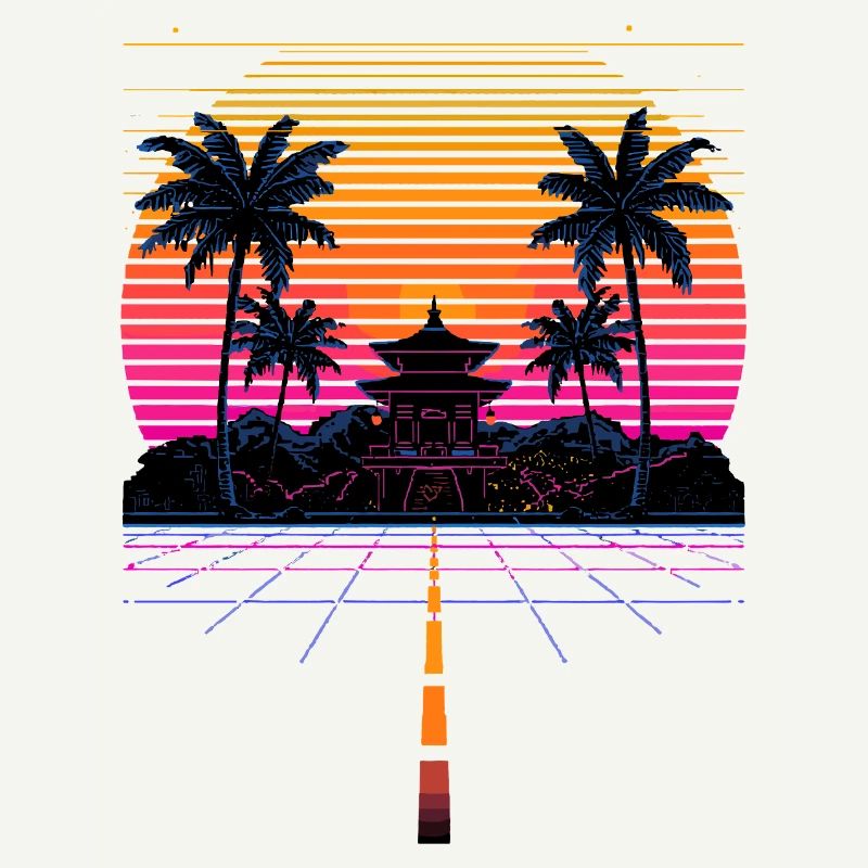 Design esthétique Vaporwave Synthwave Retro Pixel