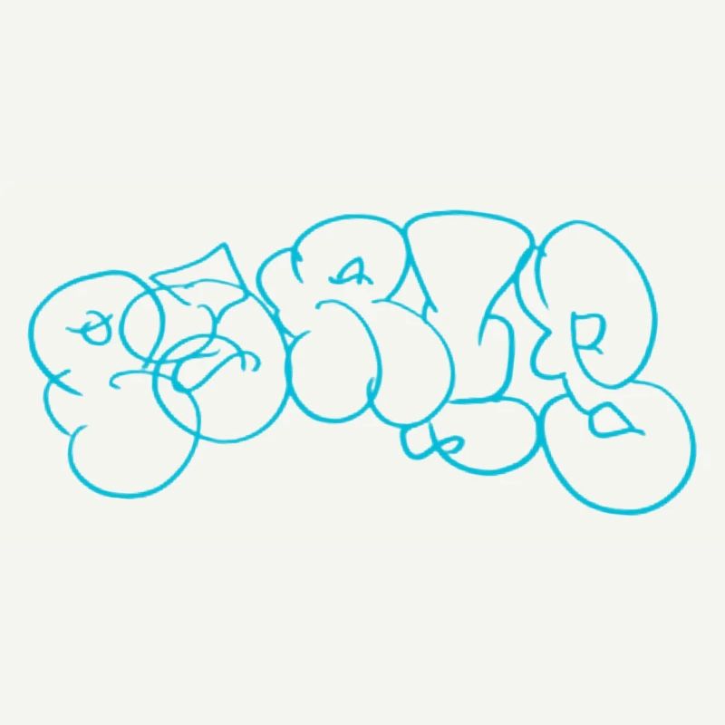Blue bubble graffiti pattern in Paris style