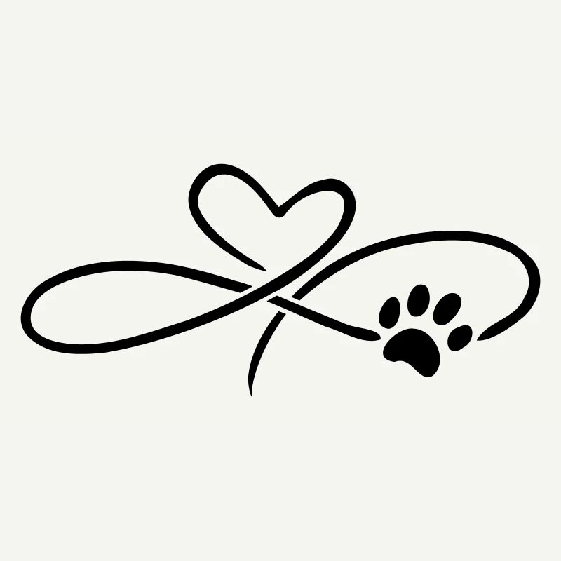 Infinity Herz mit Pfote Katze Hund