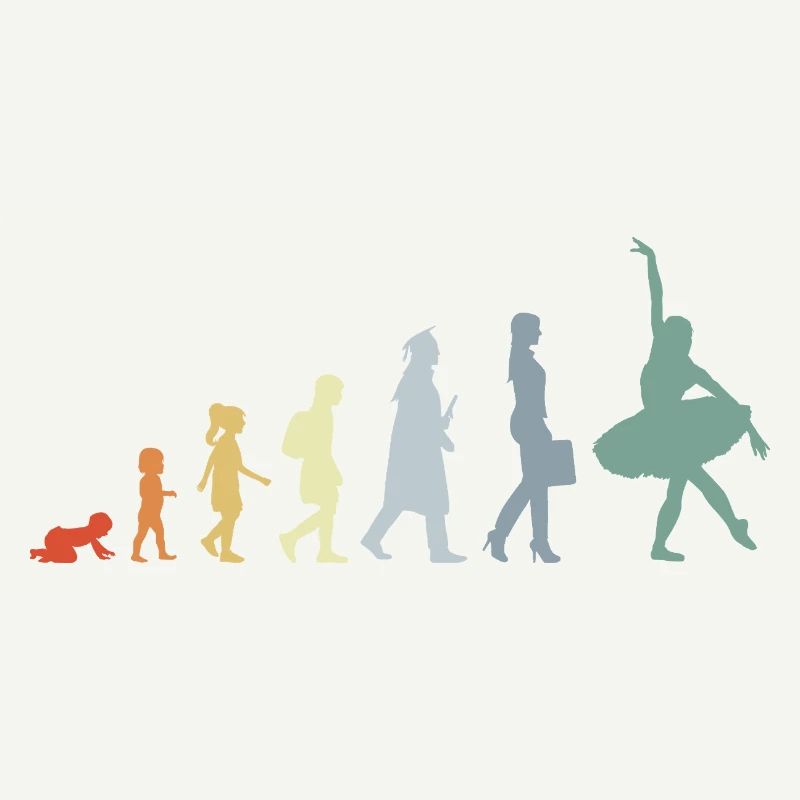 Vintage ballet dancer Evolution