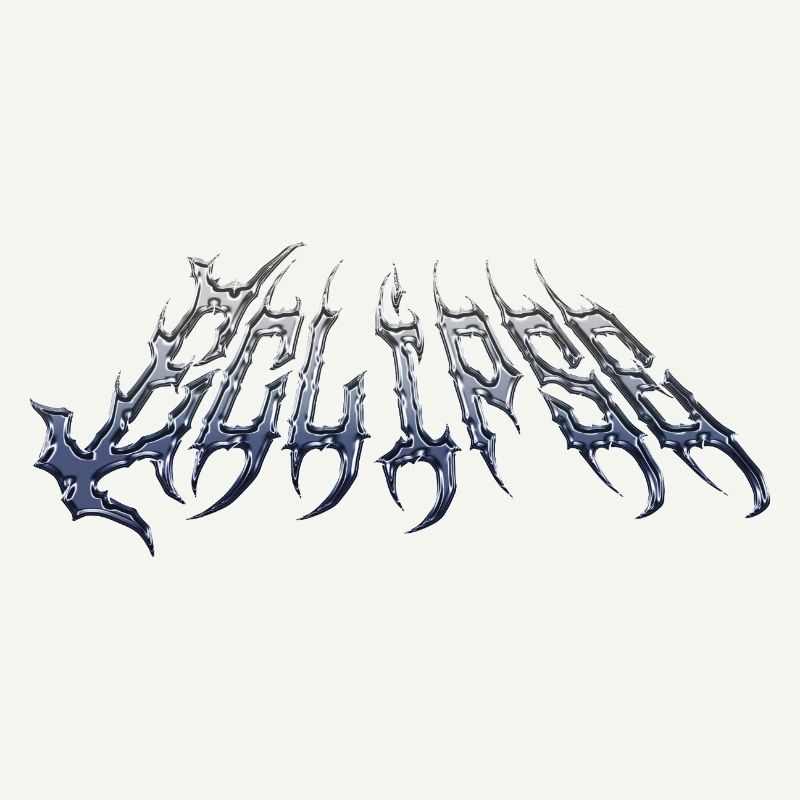 Eclipse - cold metal chrome text