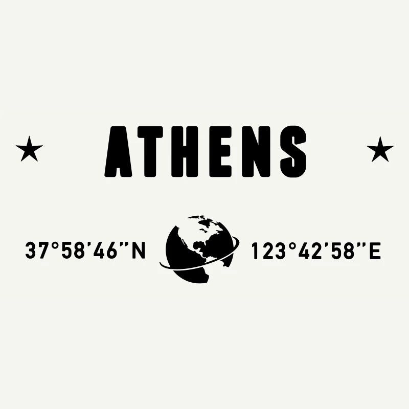 Athènes Grèce Coordonnées Planète Terre