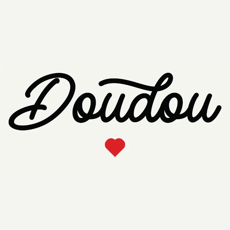 Doudou Coeur Script Noir