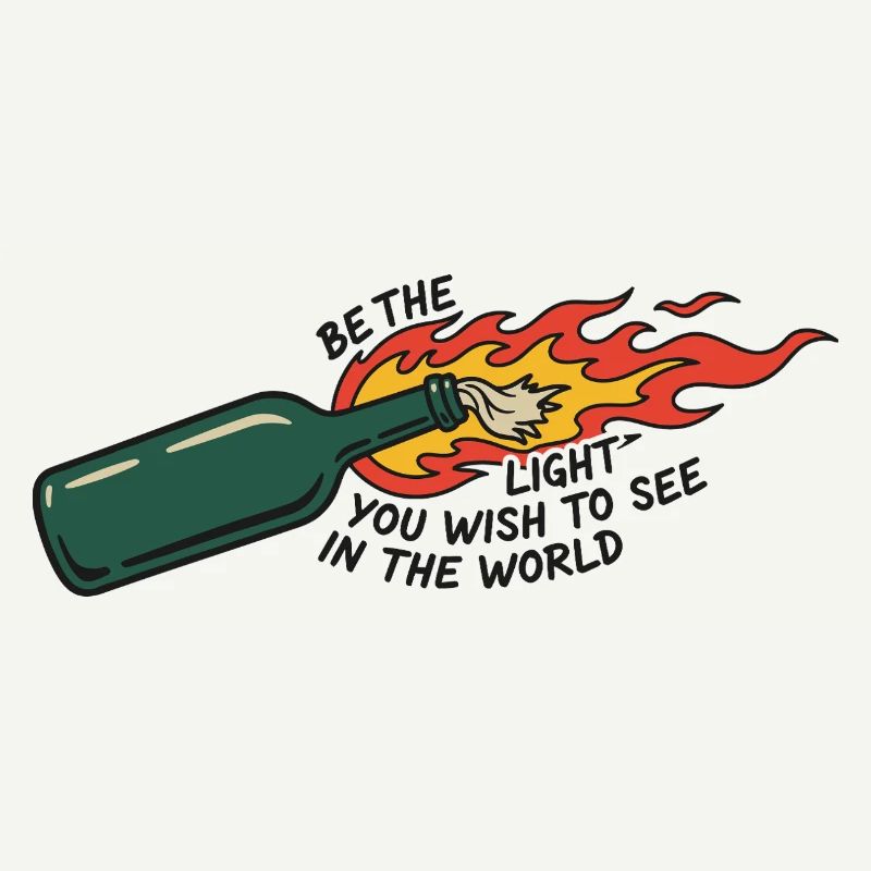Flammende Flasche sei das Licht