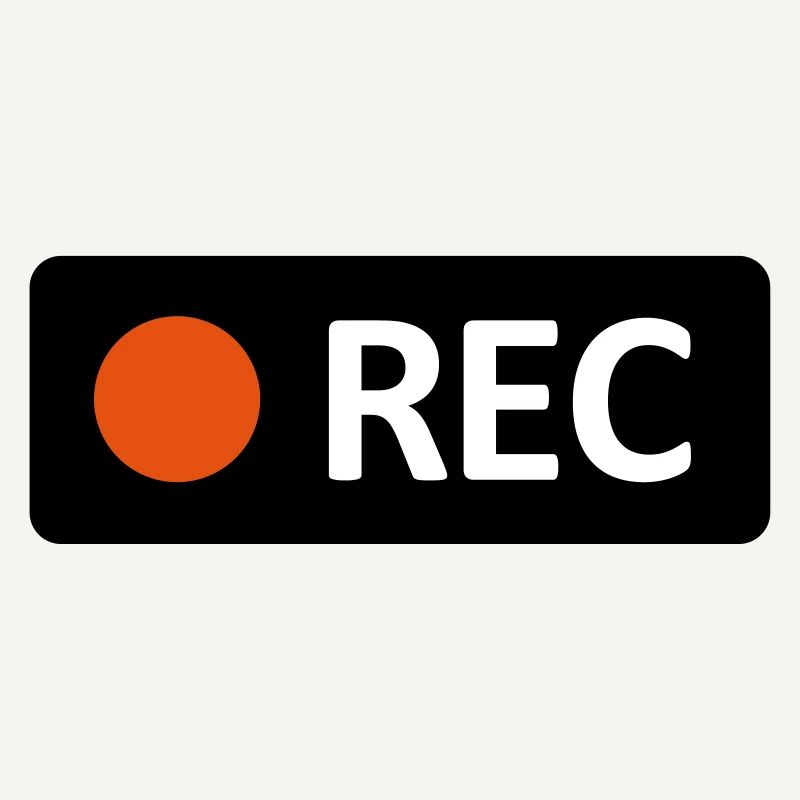 Camera REC recording button. Record, live, rec