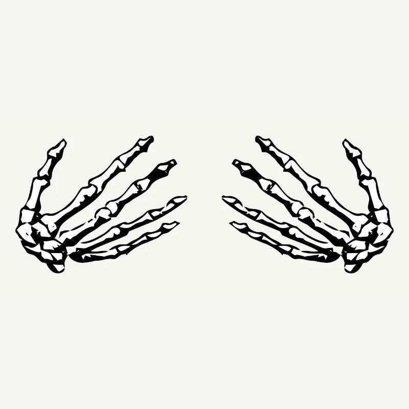 skeleton hands holding boobs
