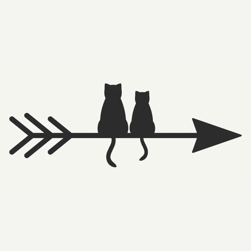 Silhouette de chats sur flèche
