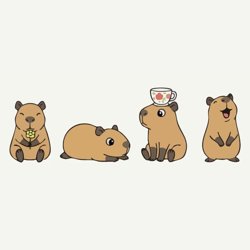 Capybara Tea Time Quartet