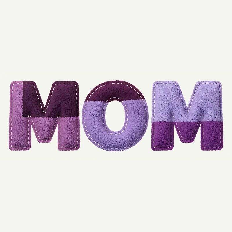 Mom Patchwork SchriftTypografie Lila Statement