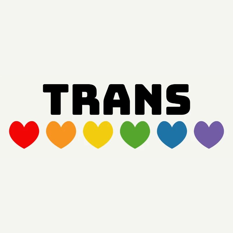 Regenbogenherzchen Trans schwarz