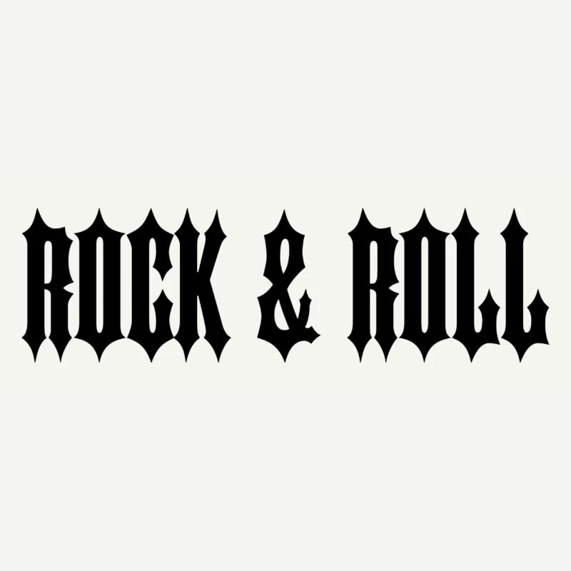 "ROCK & ROLL" SCHWARZER TEXT