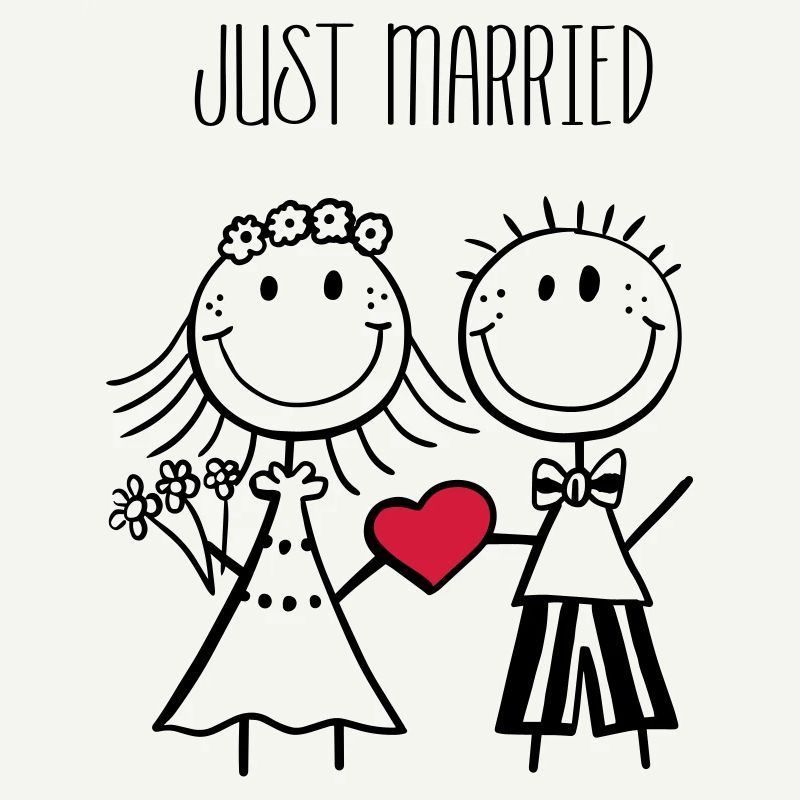 Just Married newlyweds - wedding - gift
