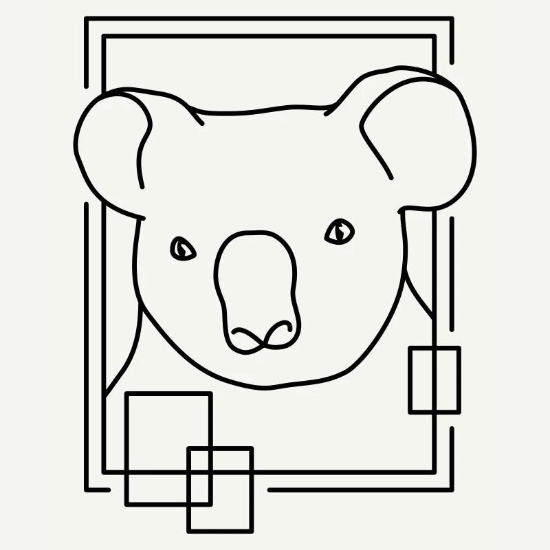 Koala en forme géométrique - Conception d’art au trait