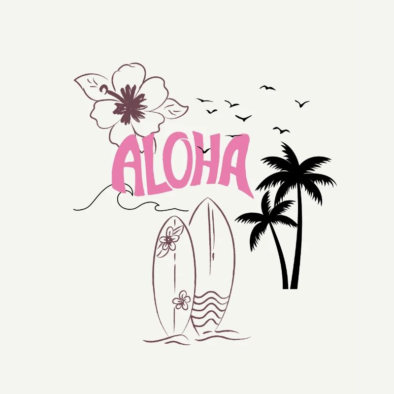 Conception de la plage de surf Aloha