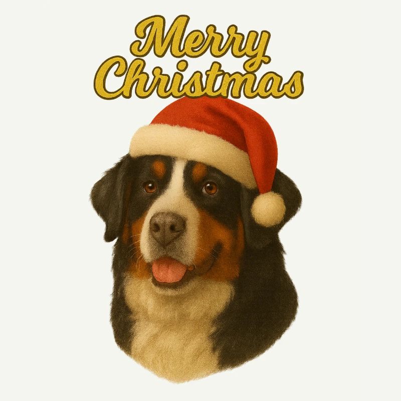 Pull de Noël joyeux chien de montagne bernois