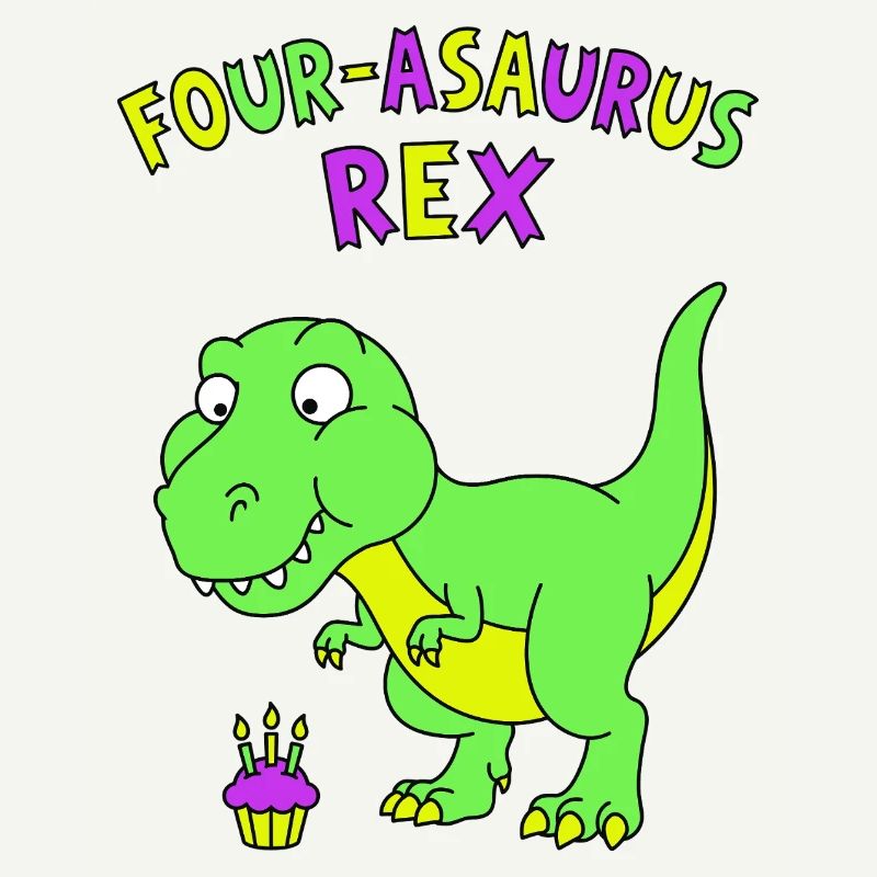 Four-asaurus Rex 4 Geburtstag