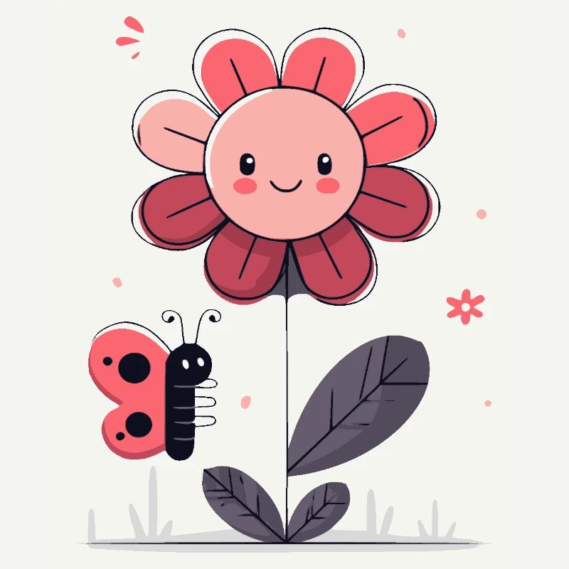 Fleur avec papillon