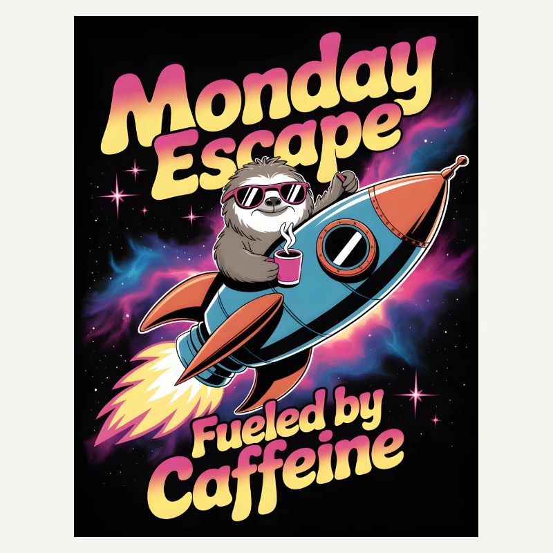 Monday Escape Sloth in Rocket