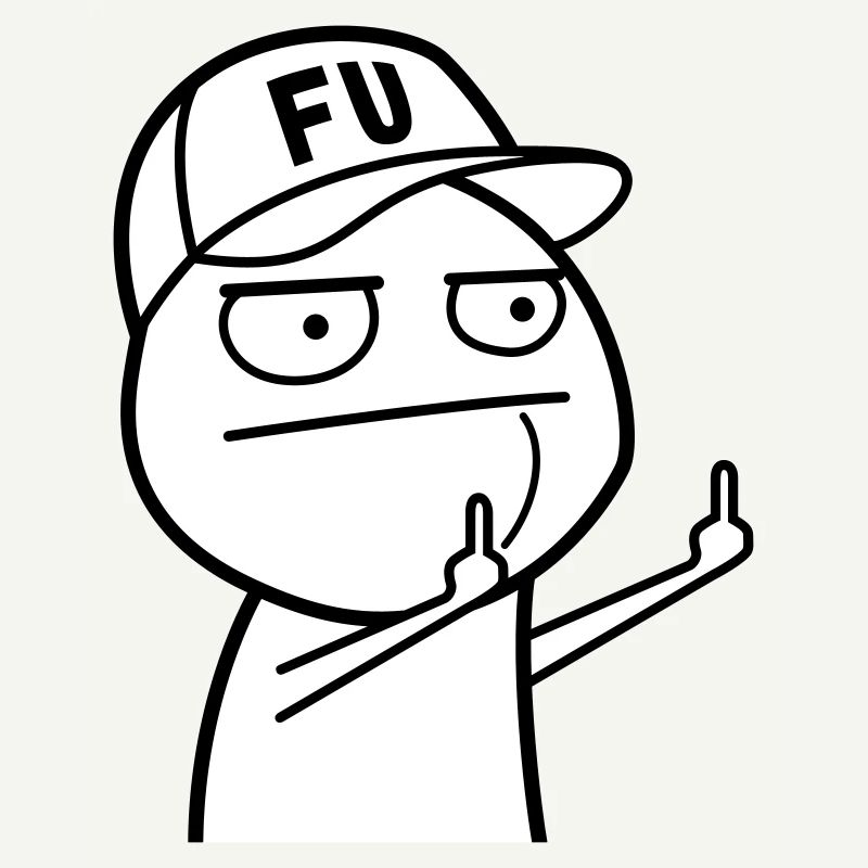 FU Meme with baseball cap (colors can be changed)