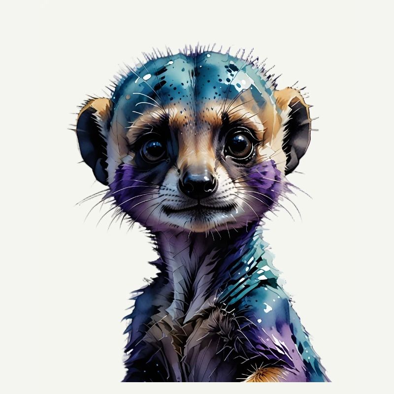 Illustration colorée de suricates
