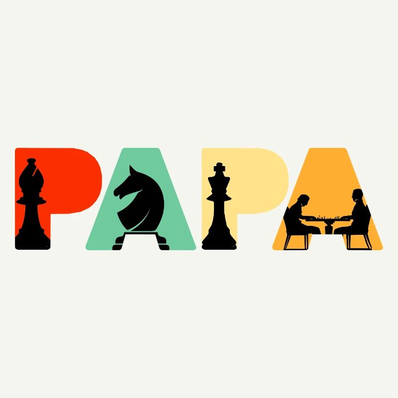 Chess Papa Retro Board Game Strategy Chess Dad