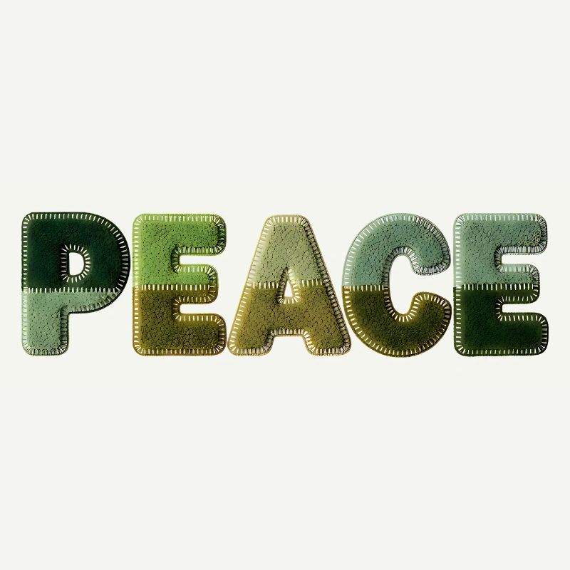 Peace Lettering Patchwork Look 70s Style