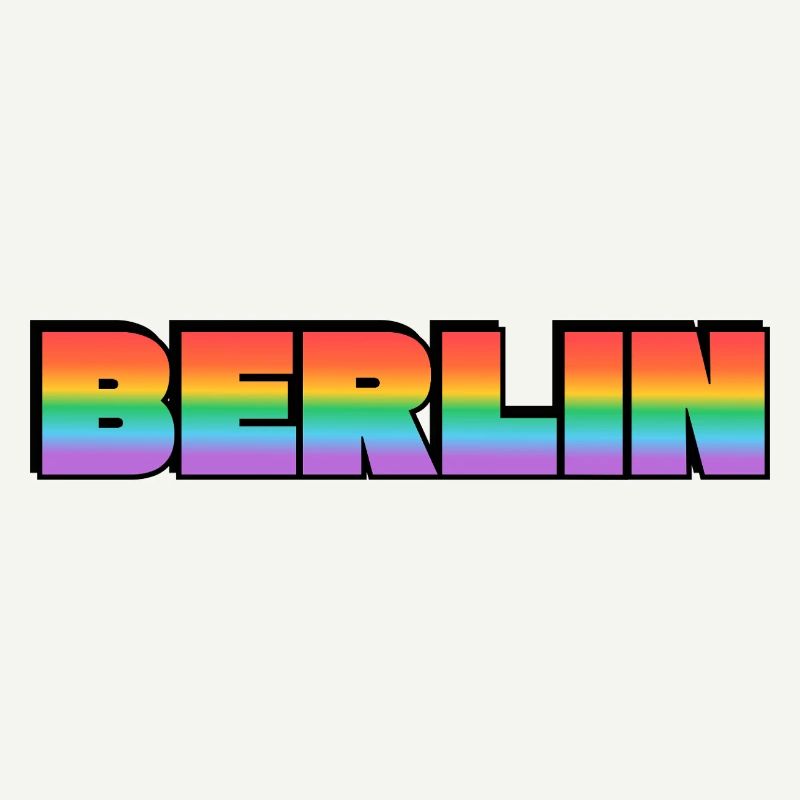 Berlin Rainbow Gradient Text LGBT