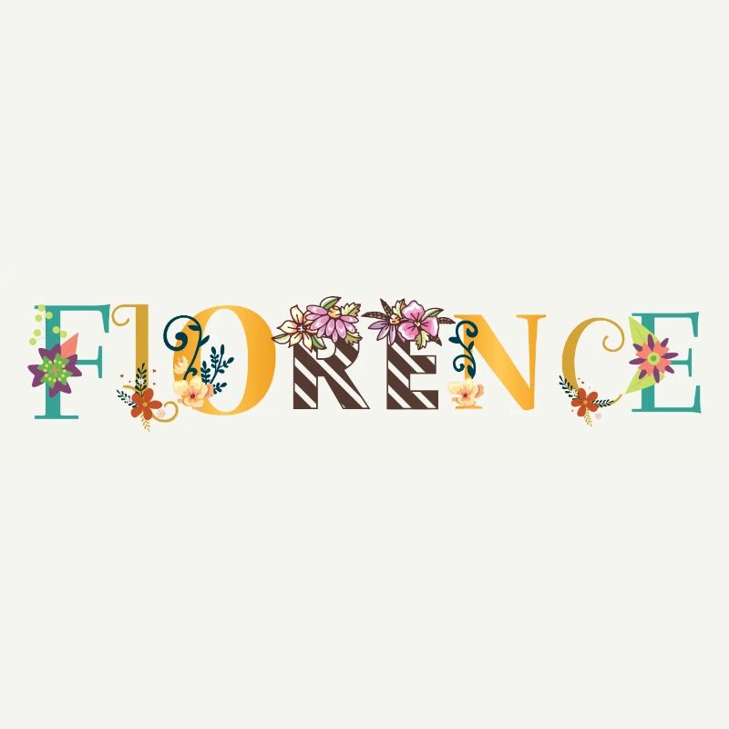 FLORENCE Nom Art Avec Fleurs Brodées