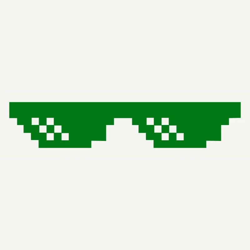 Green pixel pattern with contrast blocks